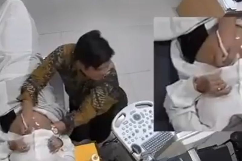 Tangkapan layar oknum dokter obgyn di Garut yang diduga melakukan pelecahan terhadap pasiennya saat melakukan USG.
