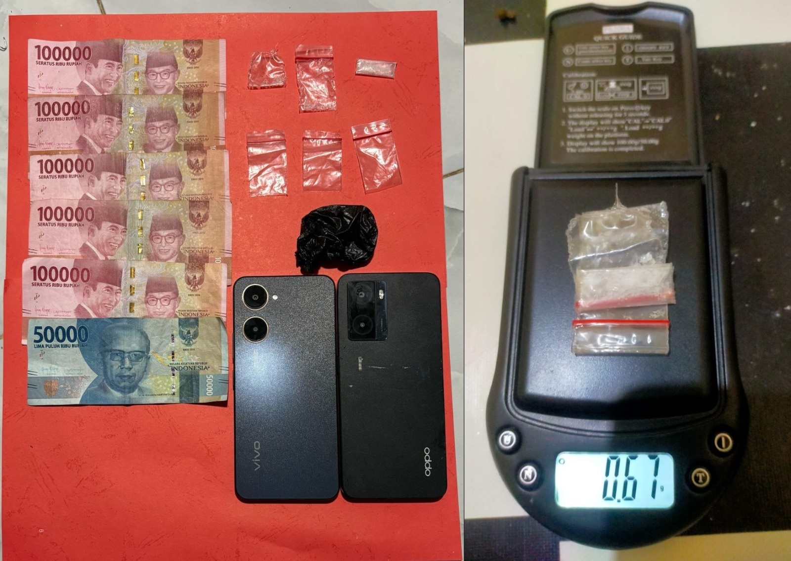 BARANG BUKTI: Turut diamankan sejumlah barang bukti.