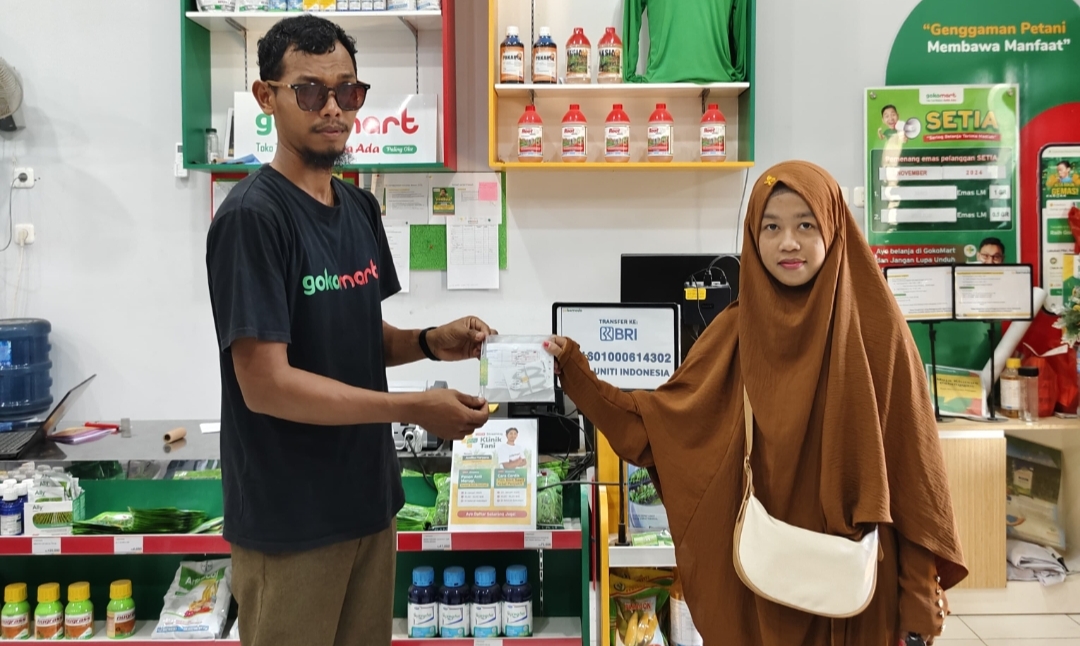 Ilustrasi transaksi produk pertanian di Gokomart.