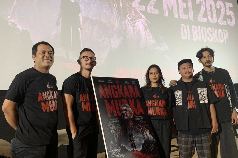 Taklimat media film Angkara Murka di bilangan Epicentrum Rasuna Said Jakarta Selatan, Kamis (24/4).