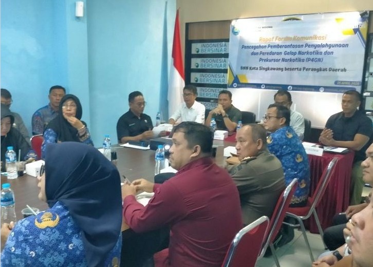 FORKOM: Kegiatan Forkom P4GN di Aula Media Center Kantor BNNK Singkawang.