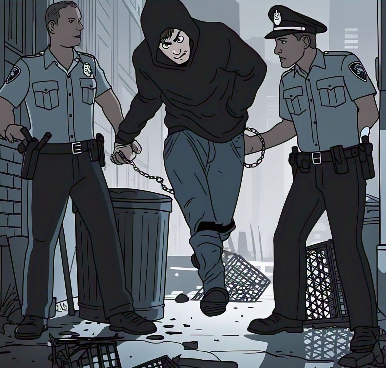 TANGKAP : Ilustrasi polisi menangkap pelaku pencurian tanpa perlawanan.