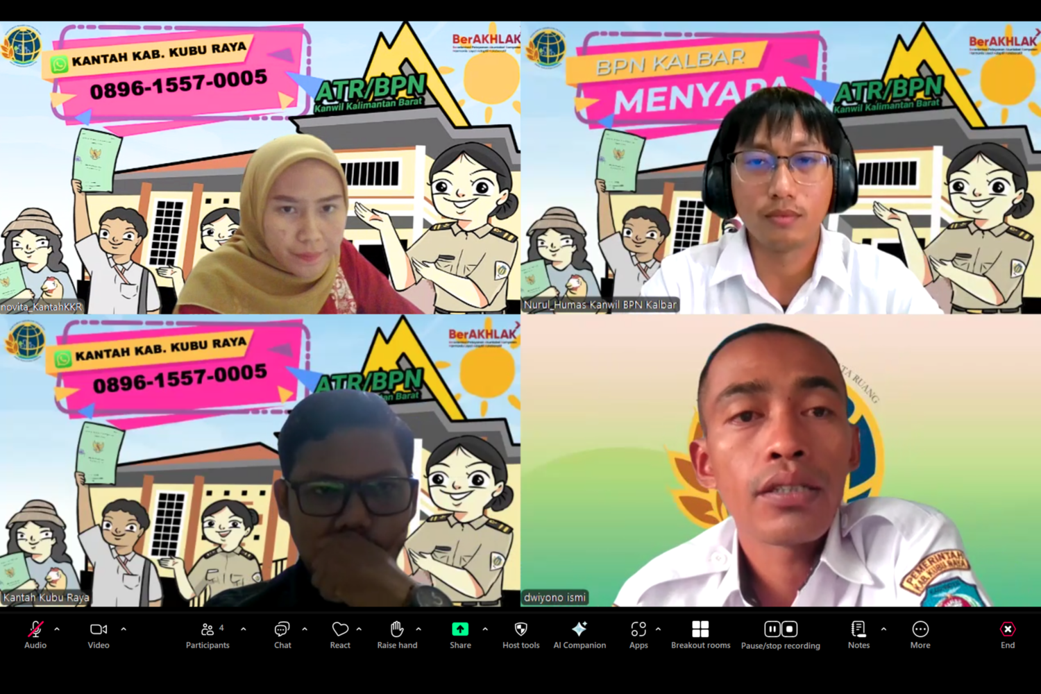 Kalbar Menyapa diselenggarakan secara rutin setiap hari Senin hingga Jumat, pukul 08.00 hingga 10.00 WIB, dan dapat diakses oleh seluruh masyarakat Kalimantan Barat, termasuk warga Kabupaten Kubu Raya