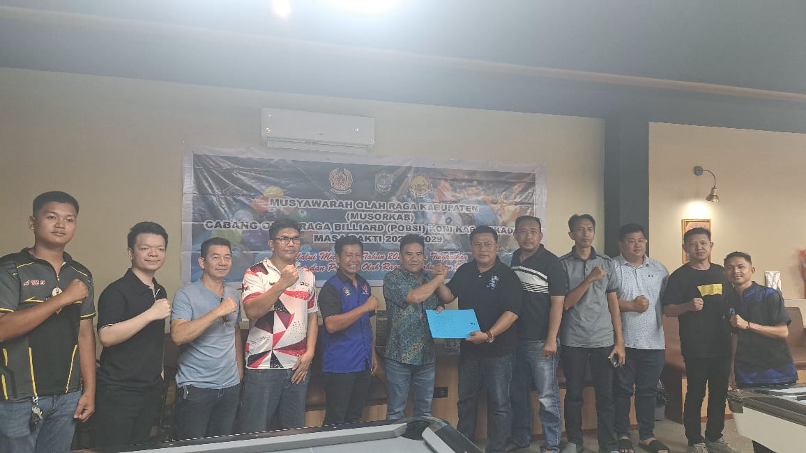 POBSI : Pengcab Persatuan Olahraga Biliar Seluruh Indonesia (POBSI) Kabupaten Sekadau 2025-2029 resmi dipimpin, Djaf Fuk Sen.