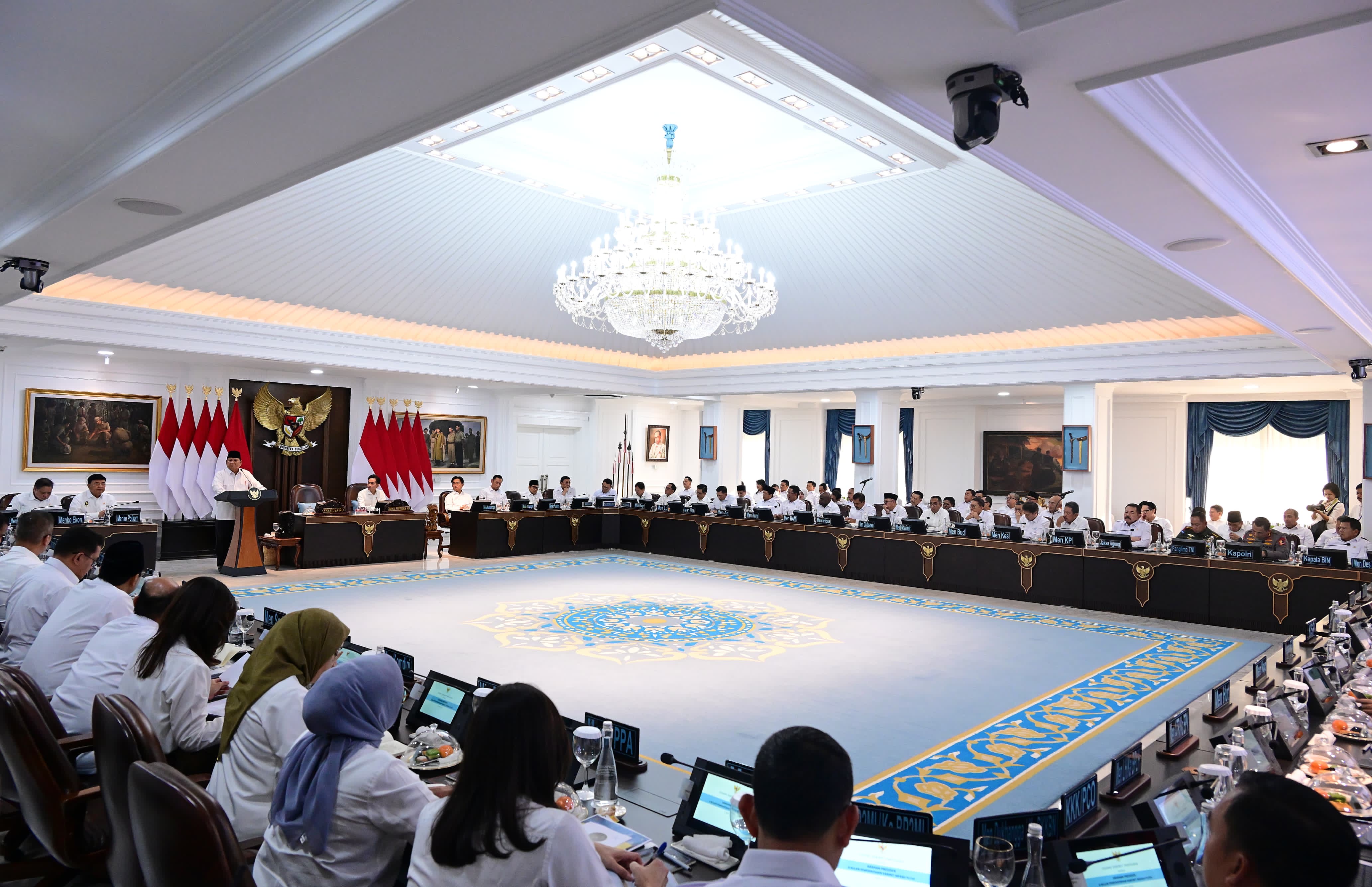 Sidang Kabinet Paripurna yang dipimpin oleh Presiden Republik Indonesia (RI), Prabowo Subianto, di Istana Negara, Jakarta, Senin (05/05/2025).