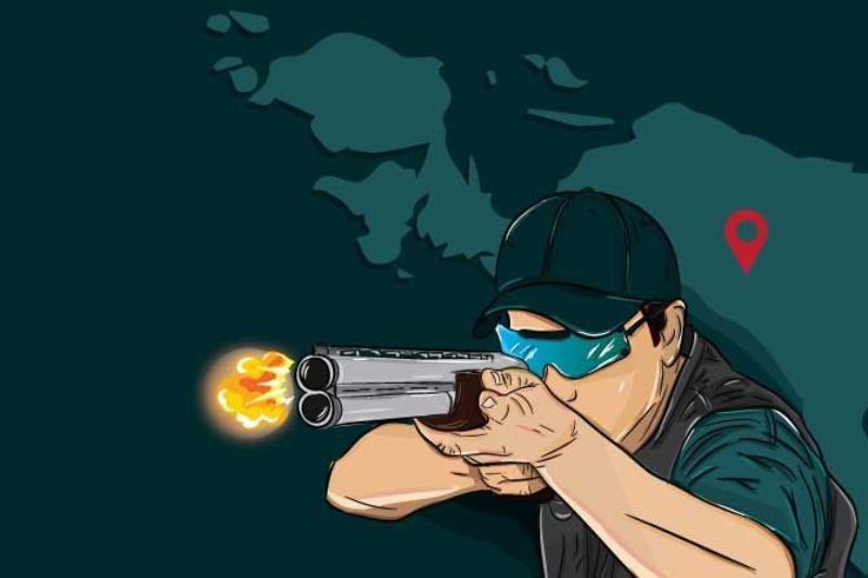 Ilustrasi baku tembak.