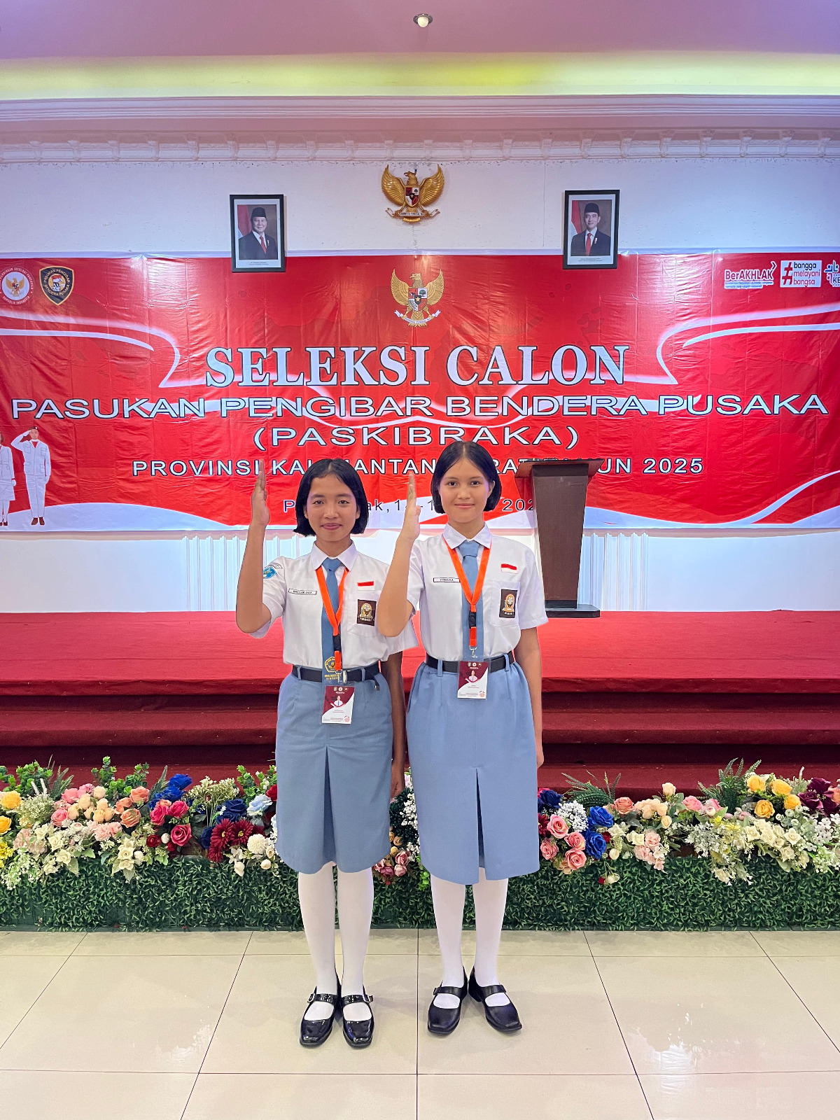 PASKIBRAKA : Dua pelajar putri asal Kabupaten Sintang berhasil melaju ke tahap seleksi Pasukan Pengibar Bendera Pusaka (Paskibraka) tingkat nasional tahun 2025.
