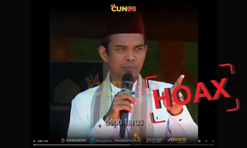 Video Ustad Abdul Somad (UAS) berceramah tentang situs judi online (judol) adalah hoaks.