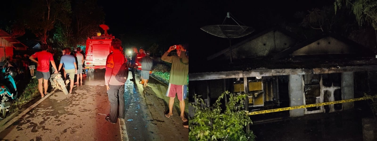 HANGUS : Rumah milik Yuliana yang berlokasi di Desa Selalong, Sekadau Hilir itu hangus disebabkan terbakarnya meteran listrik (KWH,red) rumahnya.