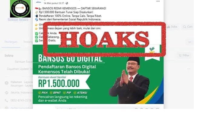 Foto dari media sosial yang menebutkan adanya bansos Go Digital dari Kemensos.