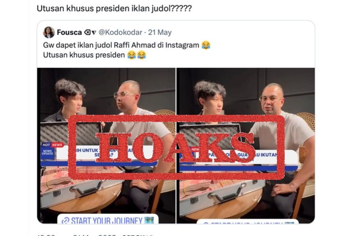 Konten yang beredar di media sosial yang mengkalim bahwa Raffi Ahmad dan Wille Salim mempromosikan judi online. Konten tersebut terindikasi hoaks.