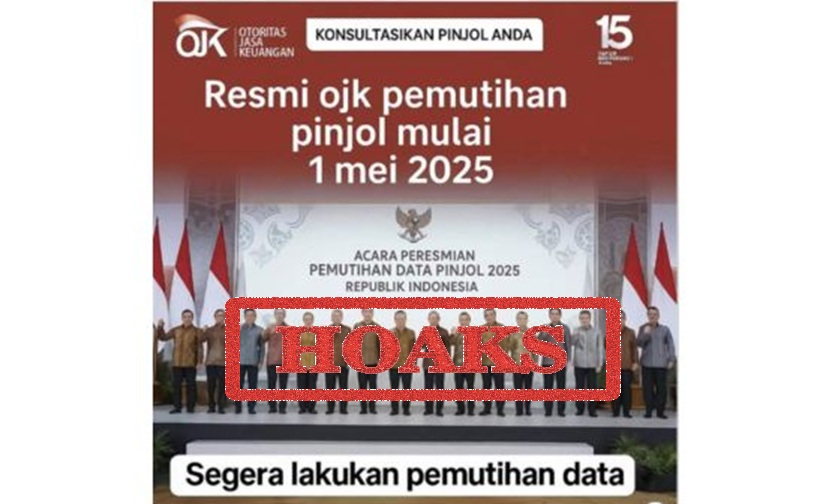 Foto yang beredar di media sosial yang menyatakan bahwa OJK mengadakan program pemutihan pinjaman online adalah berita palsu.