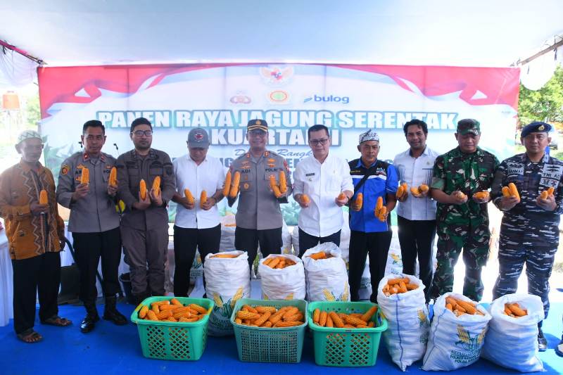 Zoom meeting Panen Raya Jagung Serentak Kuartal II dalam rangka mendukung swasembada pangan Tahun 2025.
