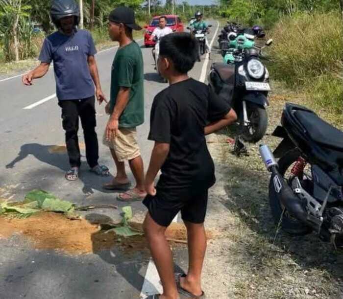 Lokasi Kecelakaan beruntun sebabkan dua pelajar meninggal dunia