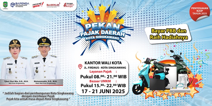 Baliho pekan pajak daerah Kota Singkawang.