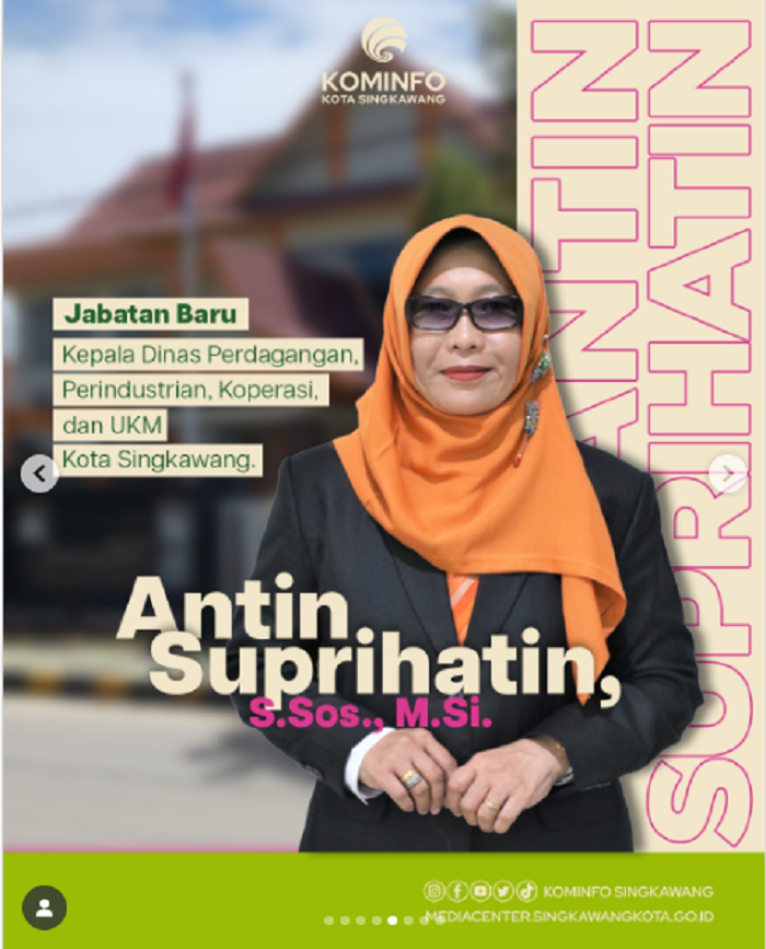 Kadis Koperasi UKM Singkawang, Antin Suprihatin