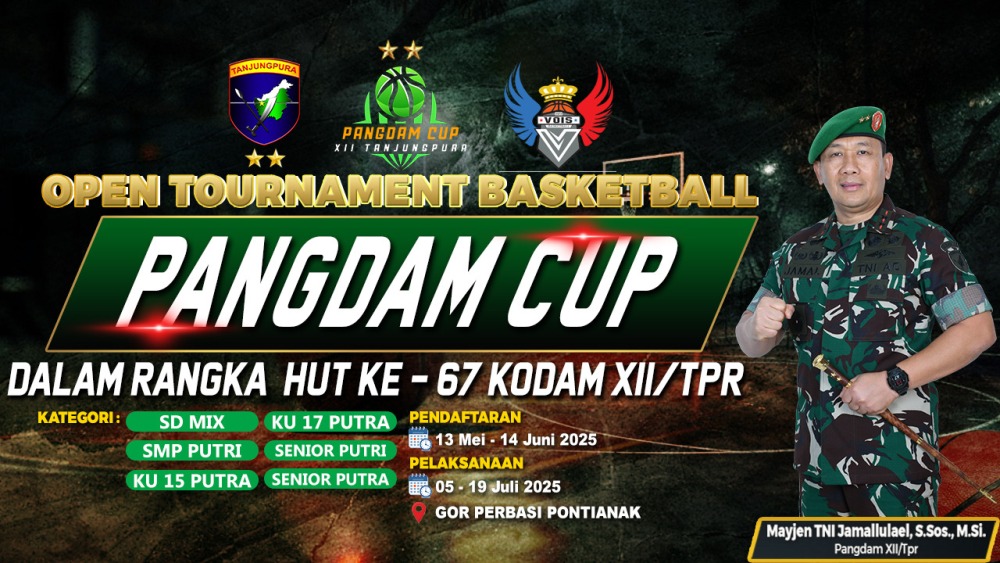 Open Tournament Basketball Pangdam Cup 2025 siap digelar.