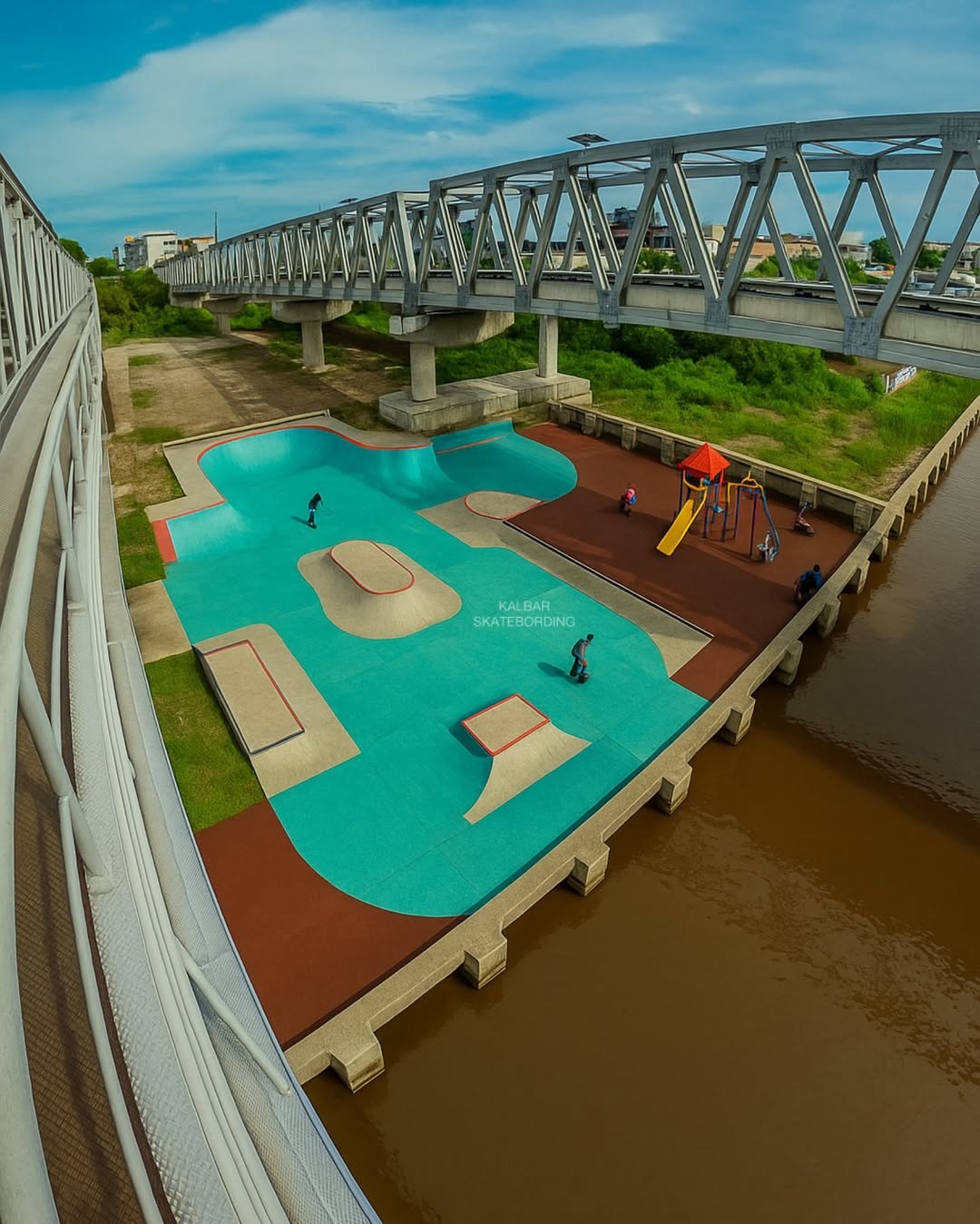 SKATEPARK: Gambar usulan desain skatepark di bawah Jembatan Kapuas I, Kota Pontianak.