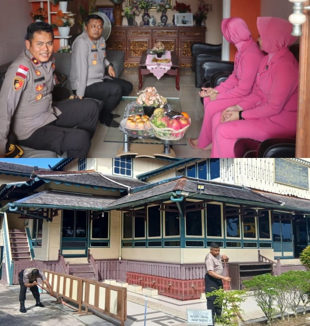 ANJANGSANA: Kapolres Sambas dan jajaran saat anjangsana ke purnawirawan dan warakawuri.