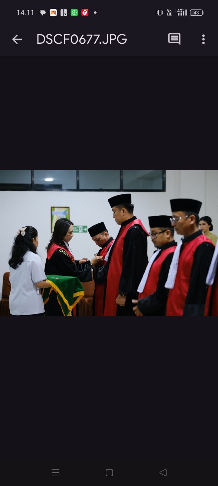 HAKIM: Pelantikan lima hakim baru Pengadilan Negeri Putussibau oleh Ketua PN Rina BR Sembiring.