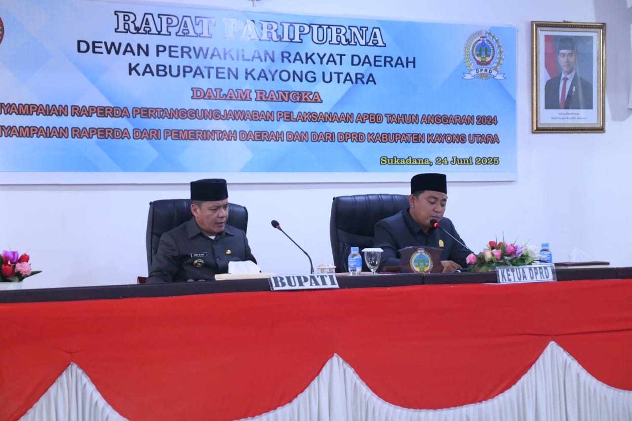 PARIPURNA: Rapat Paripurna DPRD Kabupaten Kayong Utara, yang berlangsung di Ruang Rapat DPRD Kabupaten Kayong Utara, pada Selasa (24/06).