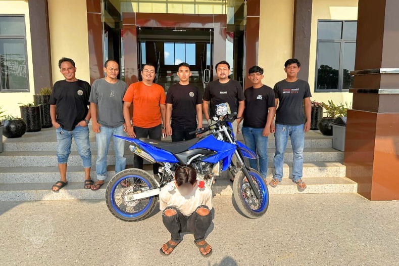 AMANKAN: Polisi mengamankan pelaku pencurian motor berinisial SP (23) pada Selasa (1/7).