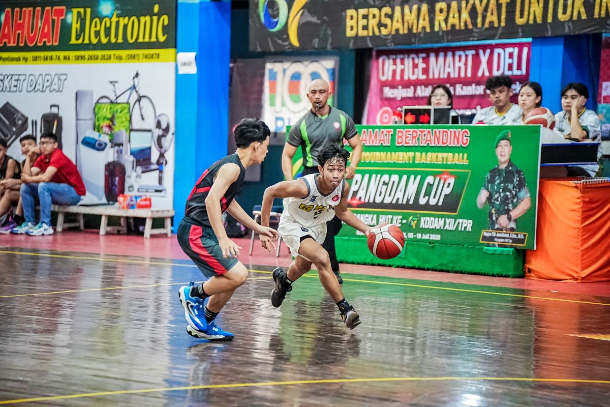 Pertandingan antara Kancil A melawan Meteor dalam Pangdam Cup 2025 Kategori KU-15 Putera, Selasa (8/7).