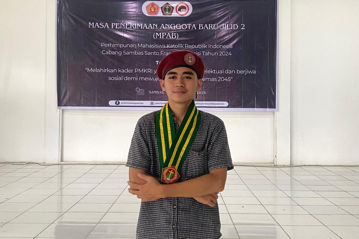 Sekretaris Jenderal PMKRI Cabang Sambas, Adrianus Gogo Pamuihtn.