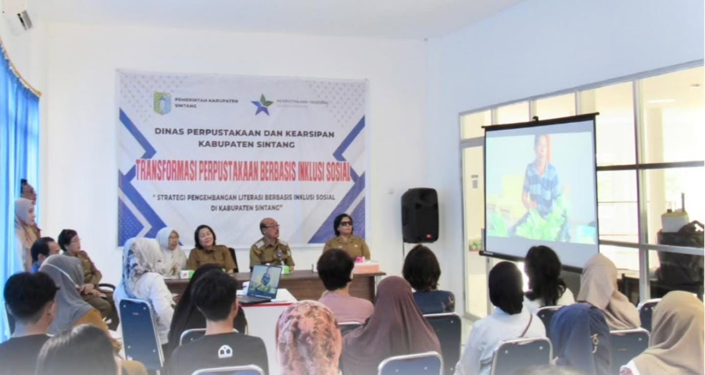 INKLUSI SOSIAL: Suasana kegiatan bertajuk Transformasi Perpustakaan Berbasis Inklusi Sosial, Rabu (9/7) yang digelar Dinas Perpustakaan dan Kearsipan Kabupaten Sintang.