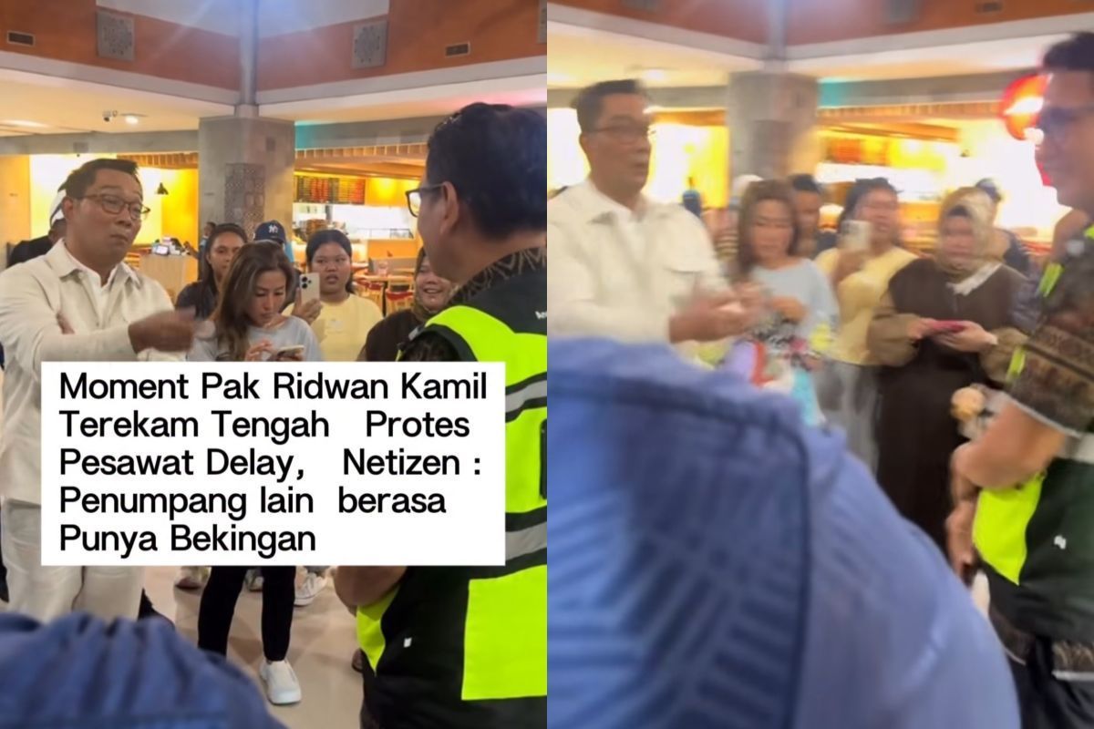 Tangkapan layar Ridwan Kamil viral di medsos karena protes delay pesawat.