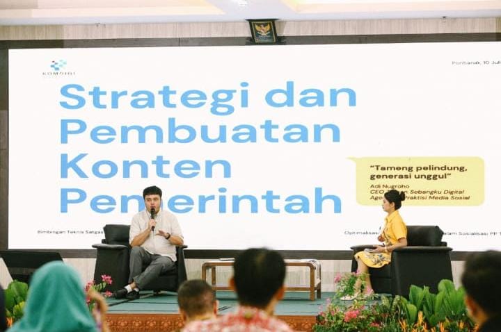 Sesi diskusi Bimtek Satgas Medsos Komdigi bahas strategi konten pemerintah di Pontianak, Kamis (10/7).