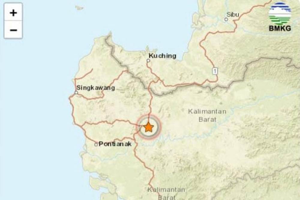 Ilustrasi titik gempa magnitudo 3,2 menggungcang Sanggau, Kamis (17/7).