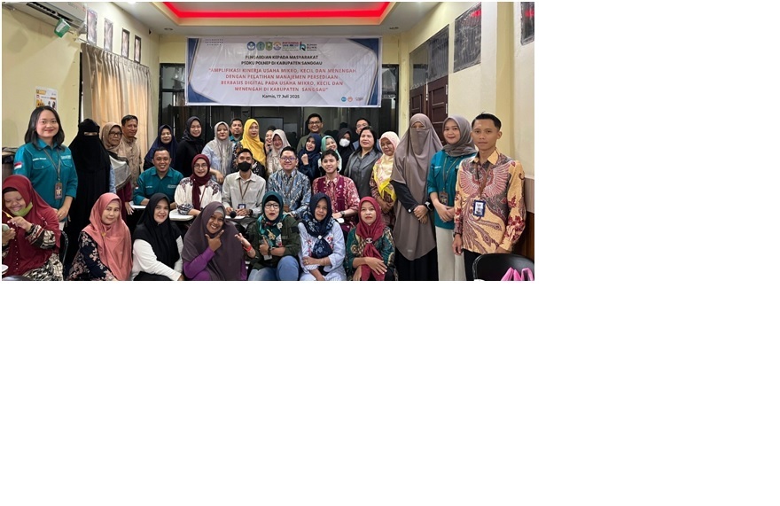 Tim PkM Prodi D-3 Akutansi PSDKU Politeknik Negeri Pontianak di Kabupaten Sanggau menggelar Pelatihan Manajemen Berbasis Digital dalam upaya membangun UMKM Tangguh di Kabupaten Sanggau.