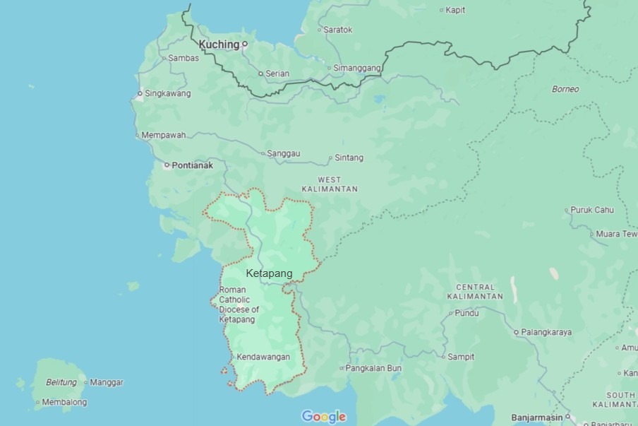 Peta wilayah Kabupaten Ketapang. Usulan pemekaran menjadi tiga DOB semakin terang.