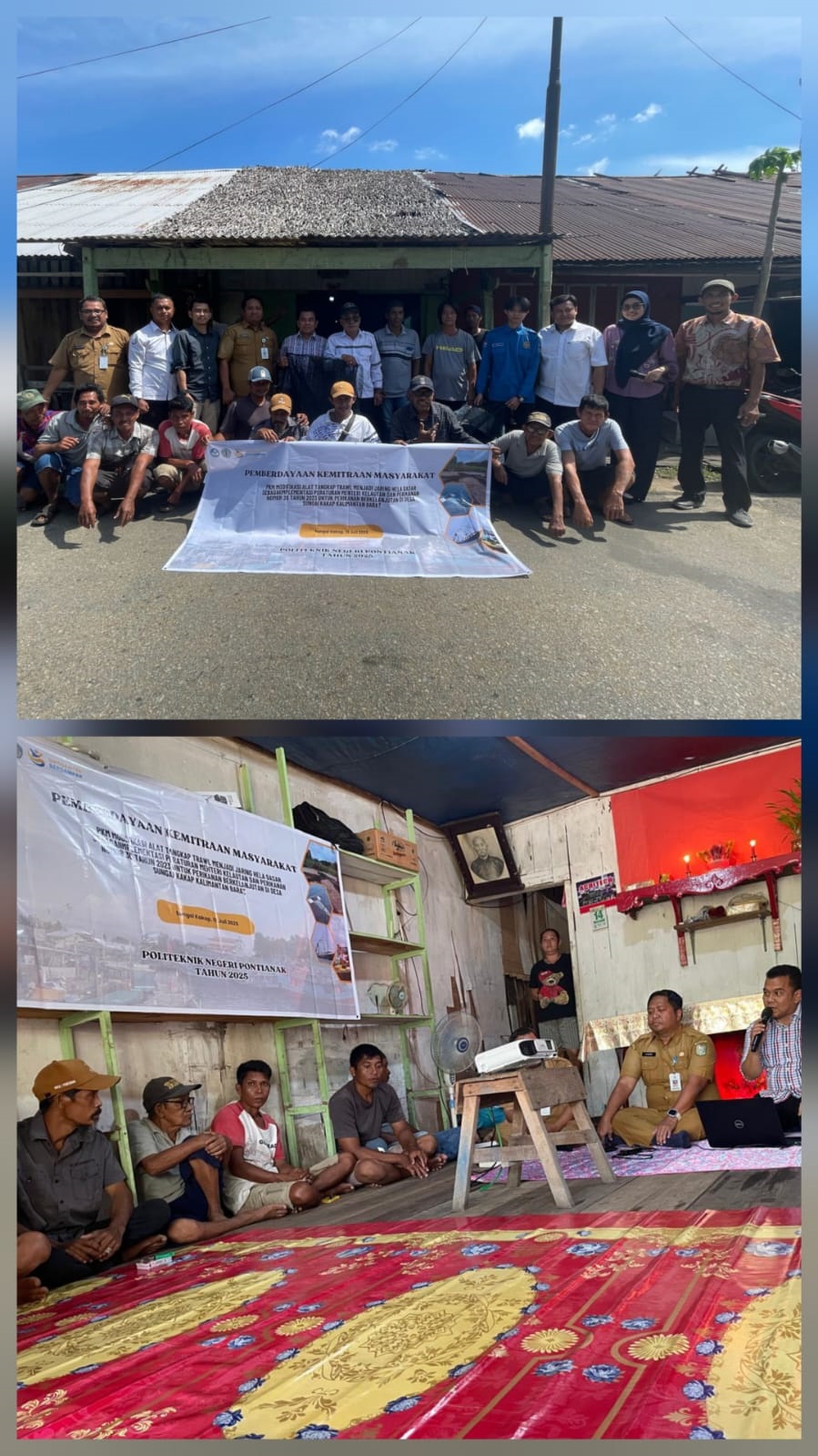 PKM: Dosen Program Studi Teknologi Penangkapan Ikan Polnep melaksanakan kegiatan PKM di Desa Sungai Kakap, Kabupaten Kubu Raya, Selasa (15/7).