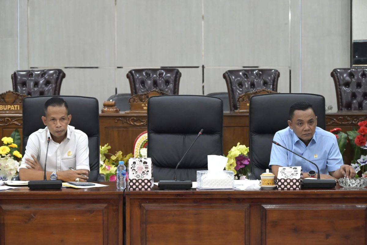 Ketua Komisi IV, Riyan Heryanto, memimpin rapat kerja bersama pihak terkait membahas dugaan pencemaran limbah PT. FAP dan PT. BAL, Kamis (17/7).