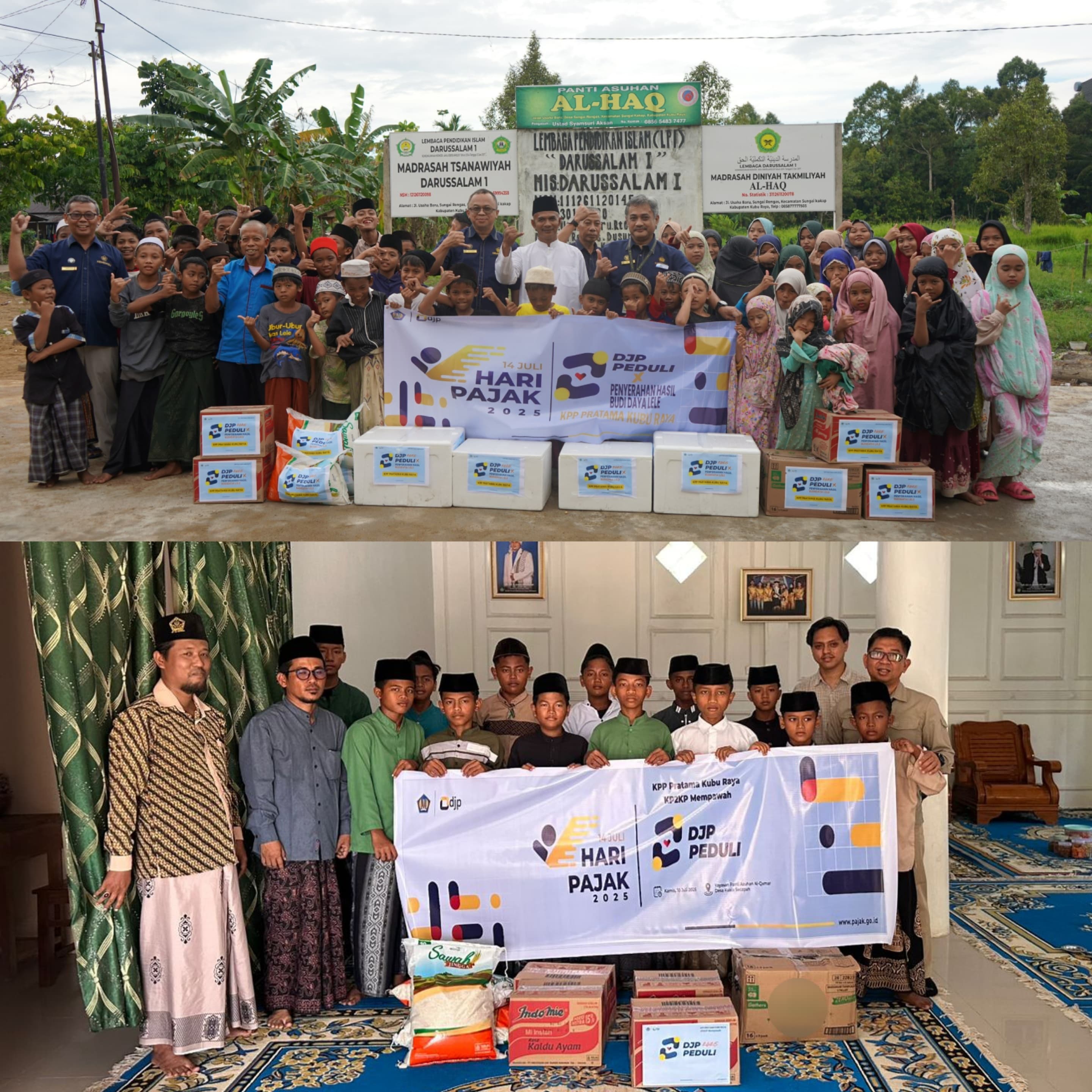 SANTUNAN: KP2KP Mempawah memberikan santunan kepada panti asuhan dan pondok pesantren dalam Kegiatan DJP Peduli.