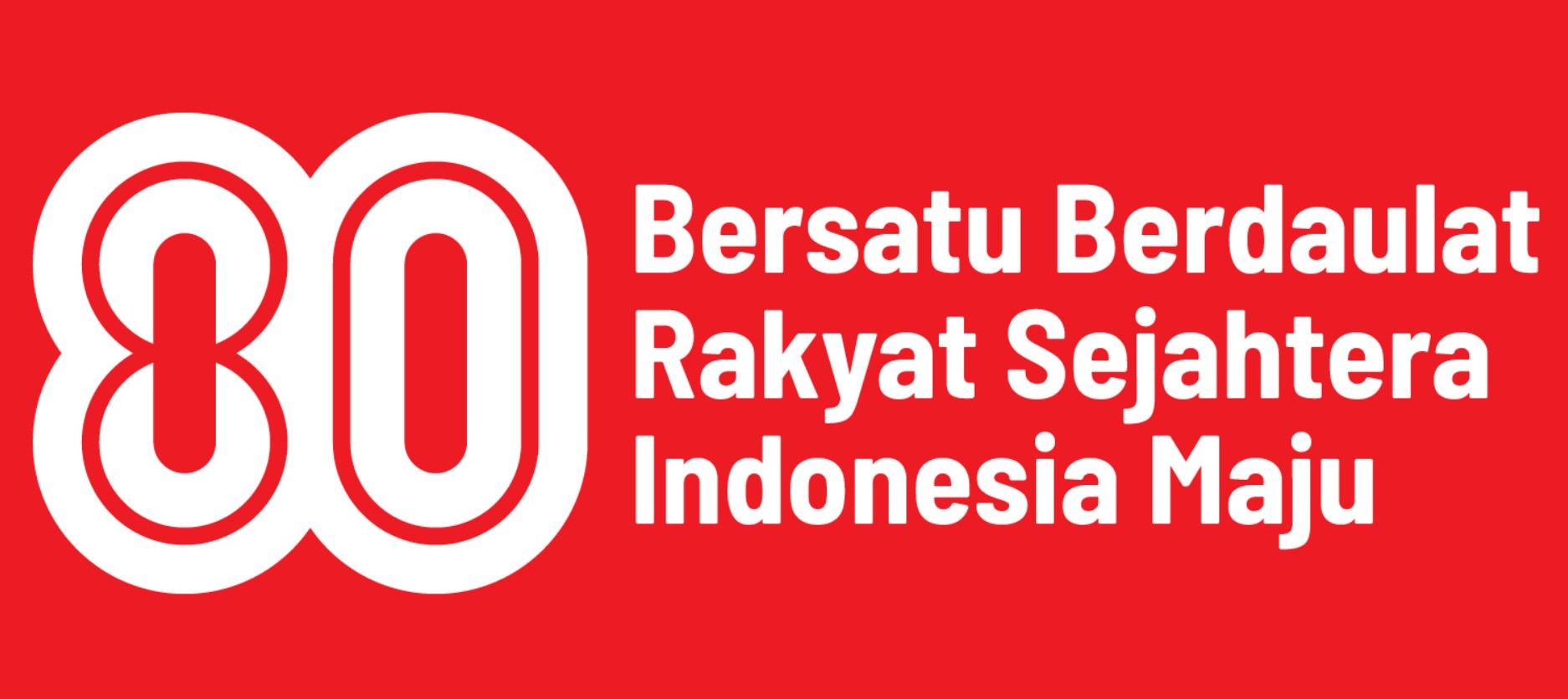 Logo HUT ke-80 RI bertema Besatu Bedaulat Rakyat Sejahtera Indonesia Maju.