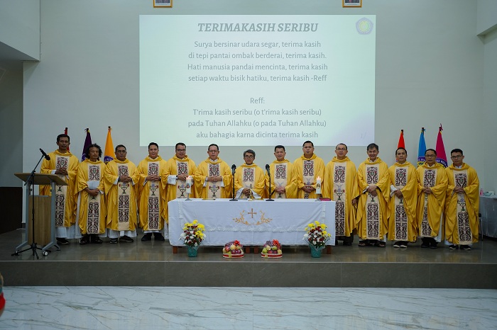 Para imam memimpin misa syukur peresmian Gedung Leopold Mandic Universitas Widya Dharma Pontianak, Sabtu (26/7/2025).