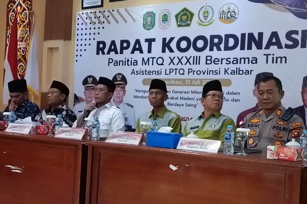 Rapat koordinasi Panitia MTQ XXXIII bersama Tim Asistensi LPTQ Kalbar, Kamis (31/7).