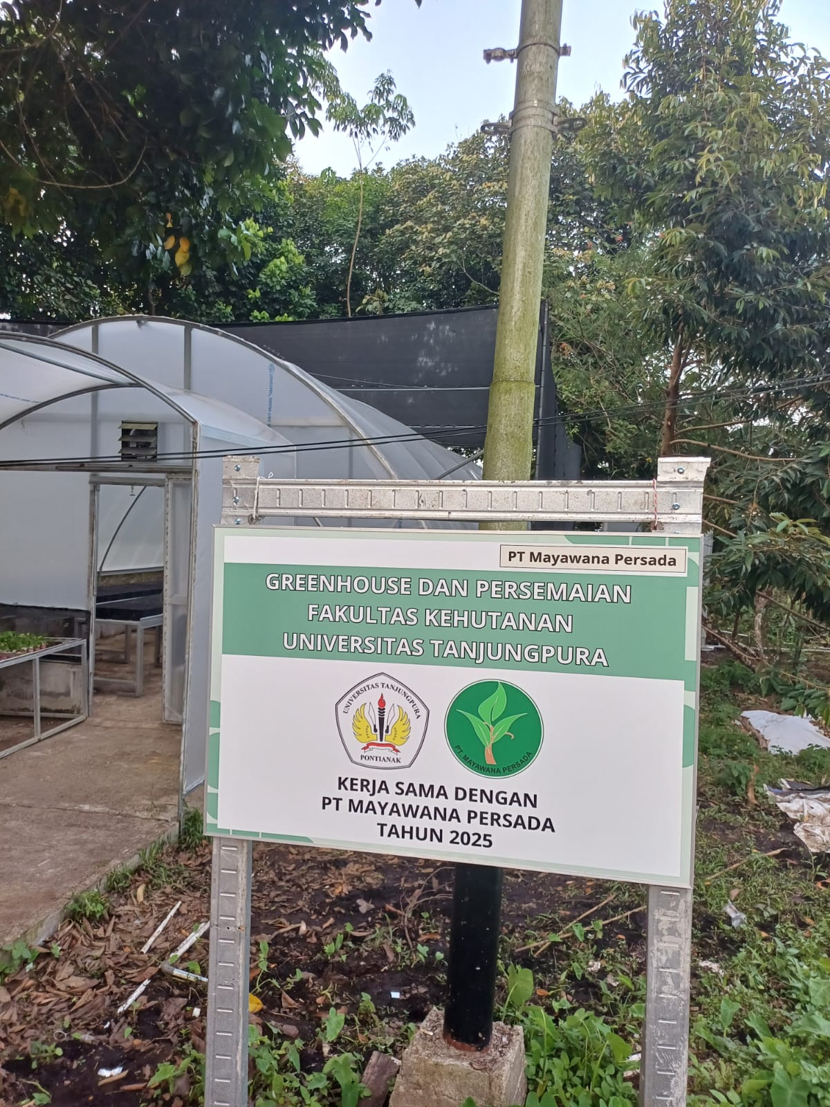 Renovasi Laboratorium Persemaian Fahutan Untan bantuan PT Mayawana Persada.