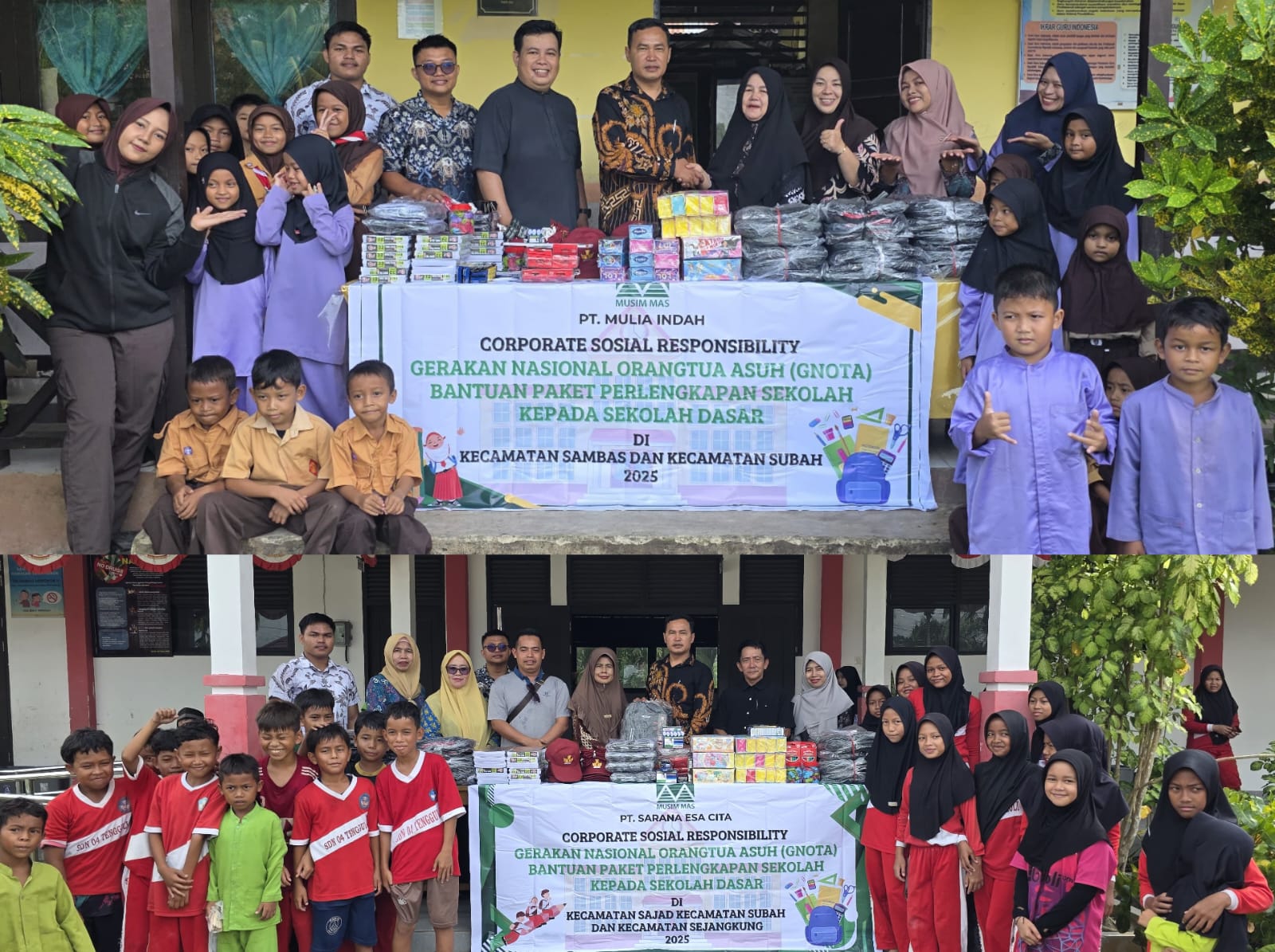 Sejumlah pelajar saat menerima program bantuan pendidikan.