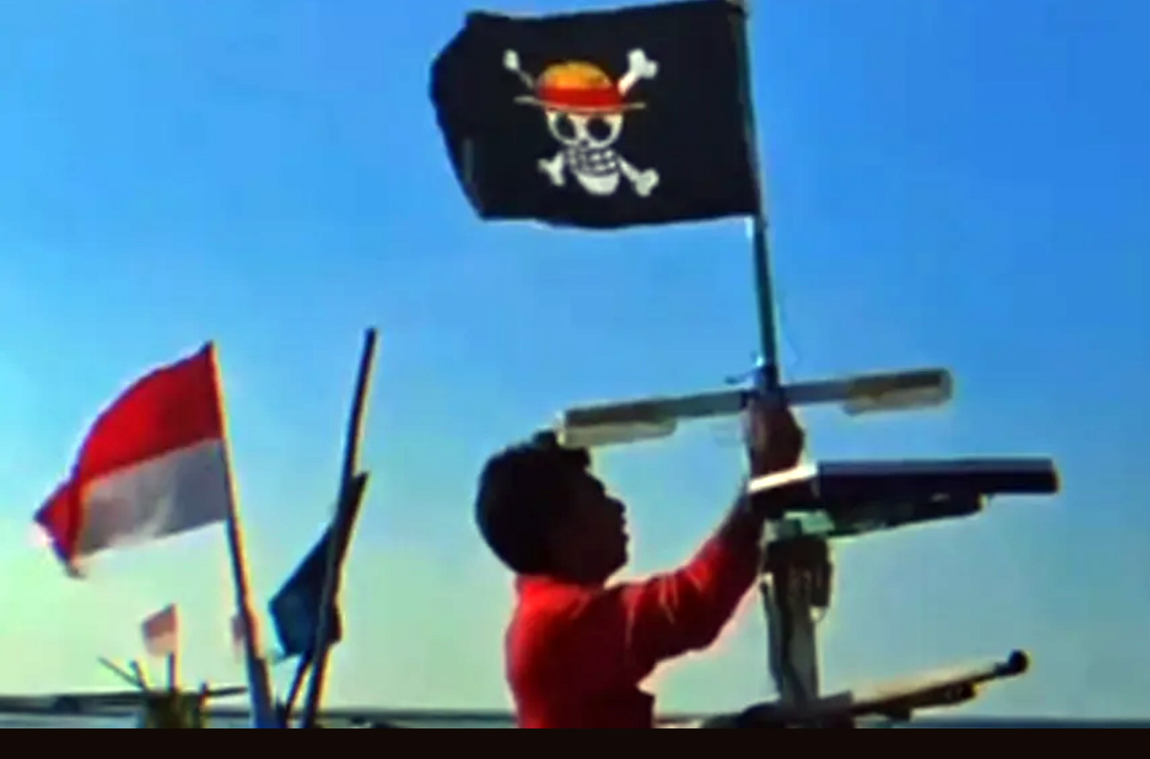VIRAL: Bendera One Piece, Jolly Roger, bergambar topi jerami yang belakangan ini viral di medsos.