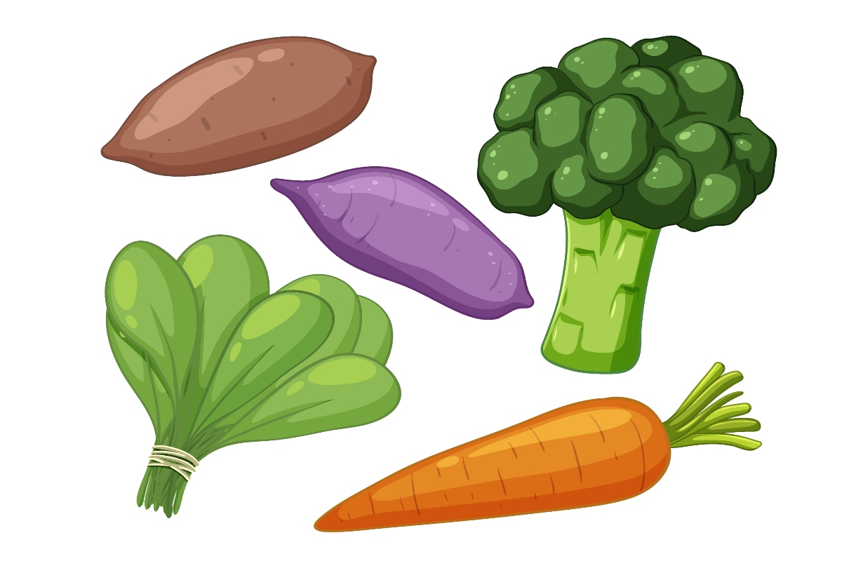 Ilustrasi sumber Vitamin A selain wortel.