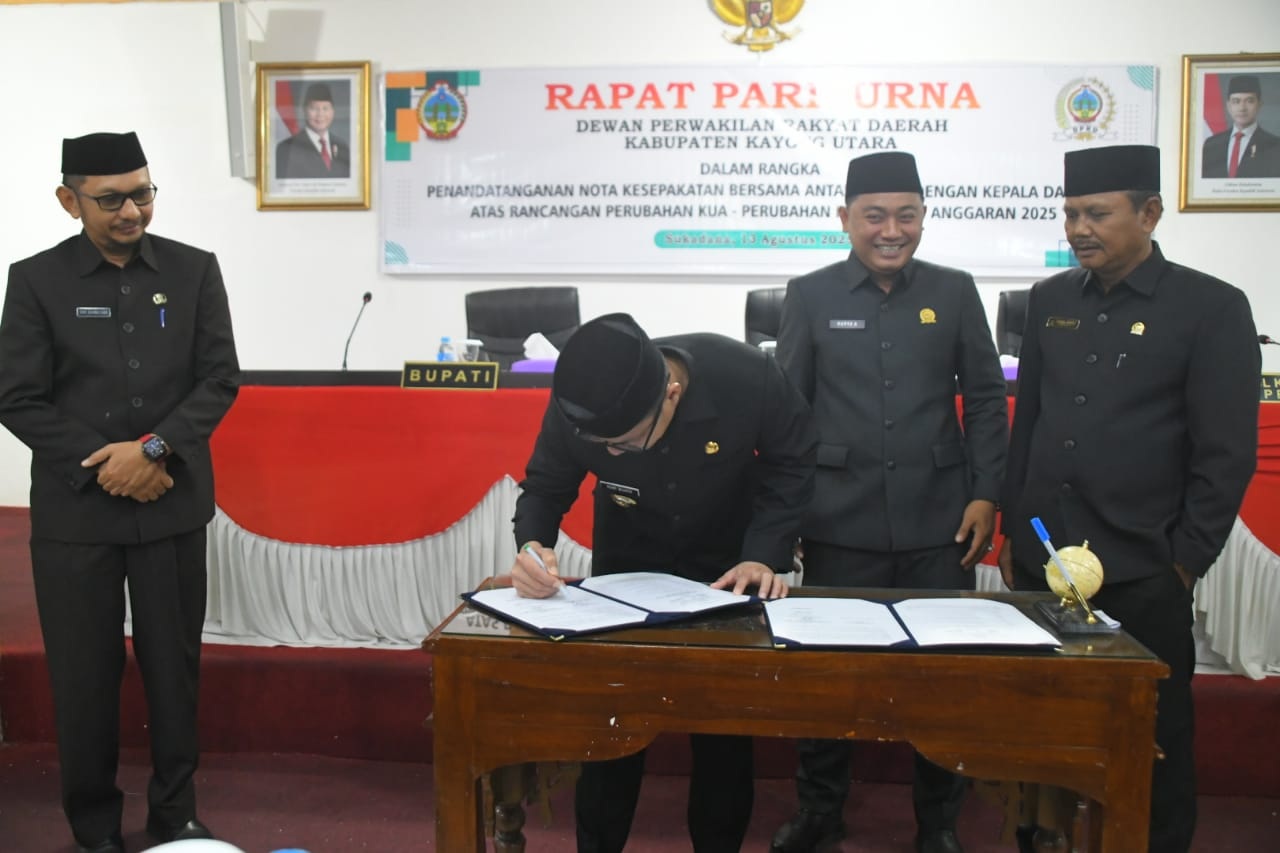 NOTA KESEPAKATAN : Nota Kesepakatan atas Rancangan Perubahan Kebijakan Umum Anggaran dan Prioritas Plafon Anggaran Sementara (KUA-PPAS) Tahun Anggaran 2025.
