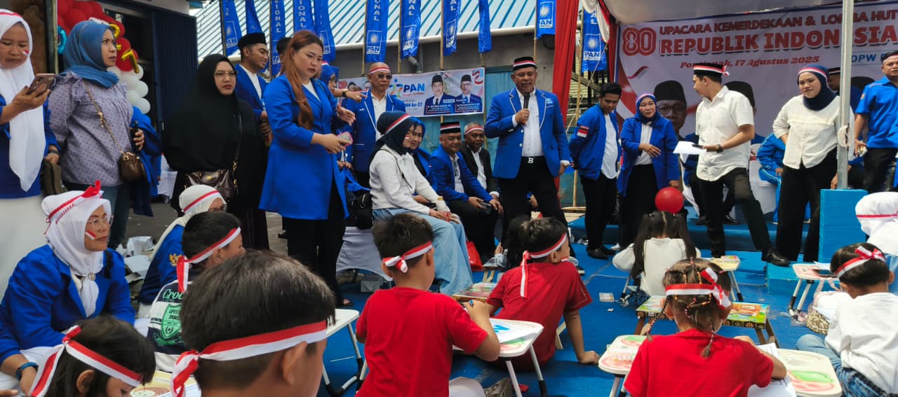 Suasana meriah lomba HUT ke-80 RI yang digelar DPW PAN Kalbar di Pontianak, diikuti anak-anak hingga kader partai.