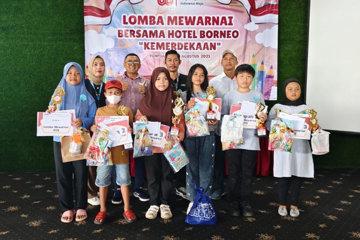 Borneo Hotel Pontianak menggelar lomba mewarnai dalam rangka HUT ke-80 RI, Minggu (24/8).