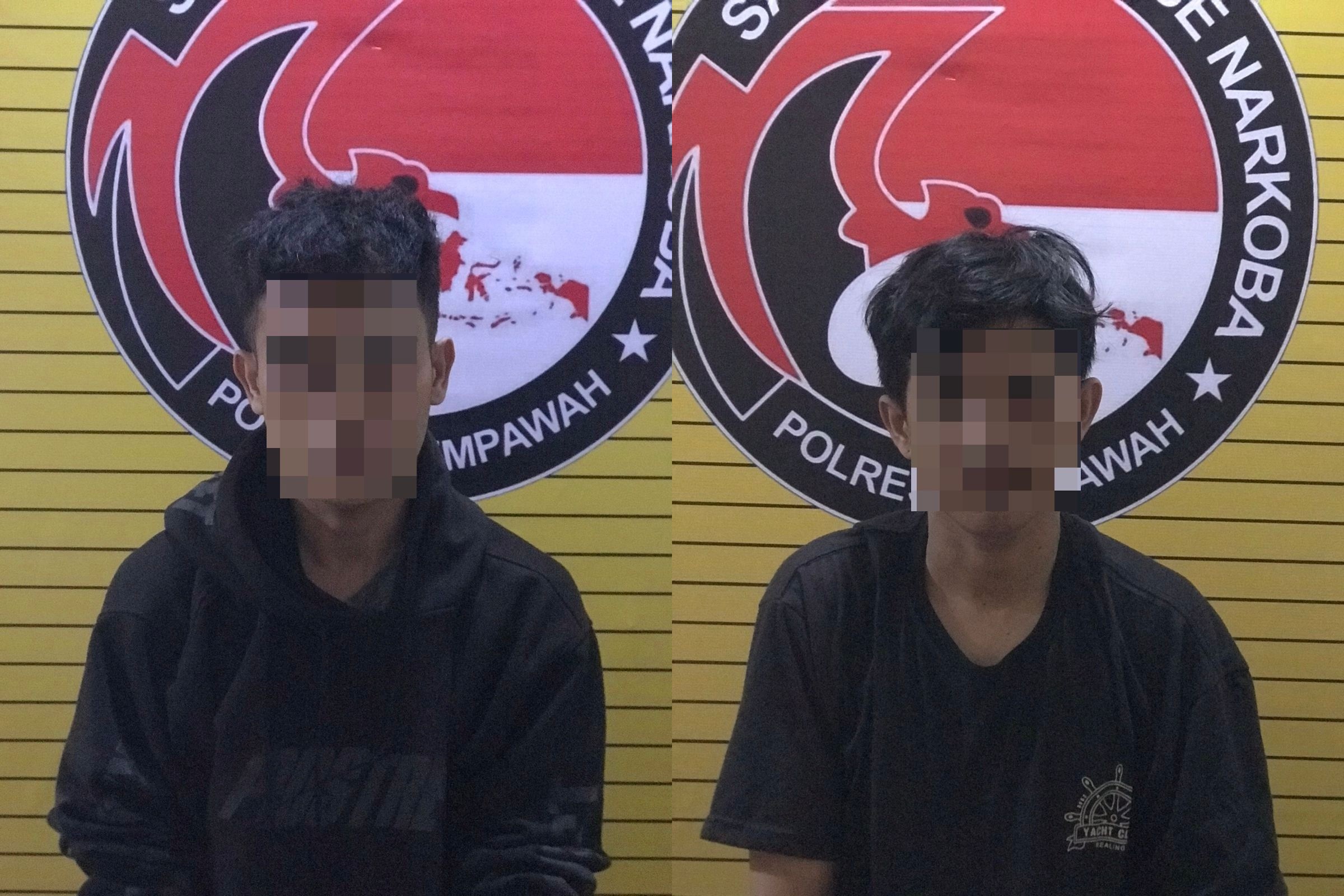 DIAMANKAN: Pelaku DP dan IS saat diamankan di Mapolres Mempawah
