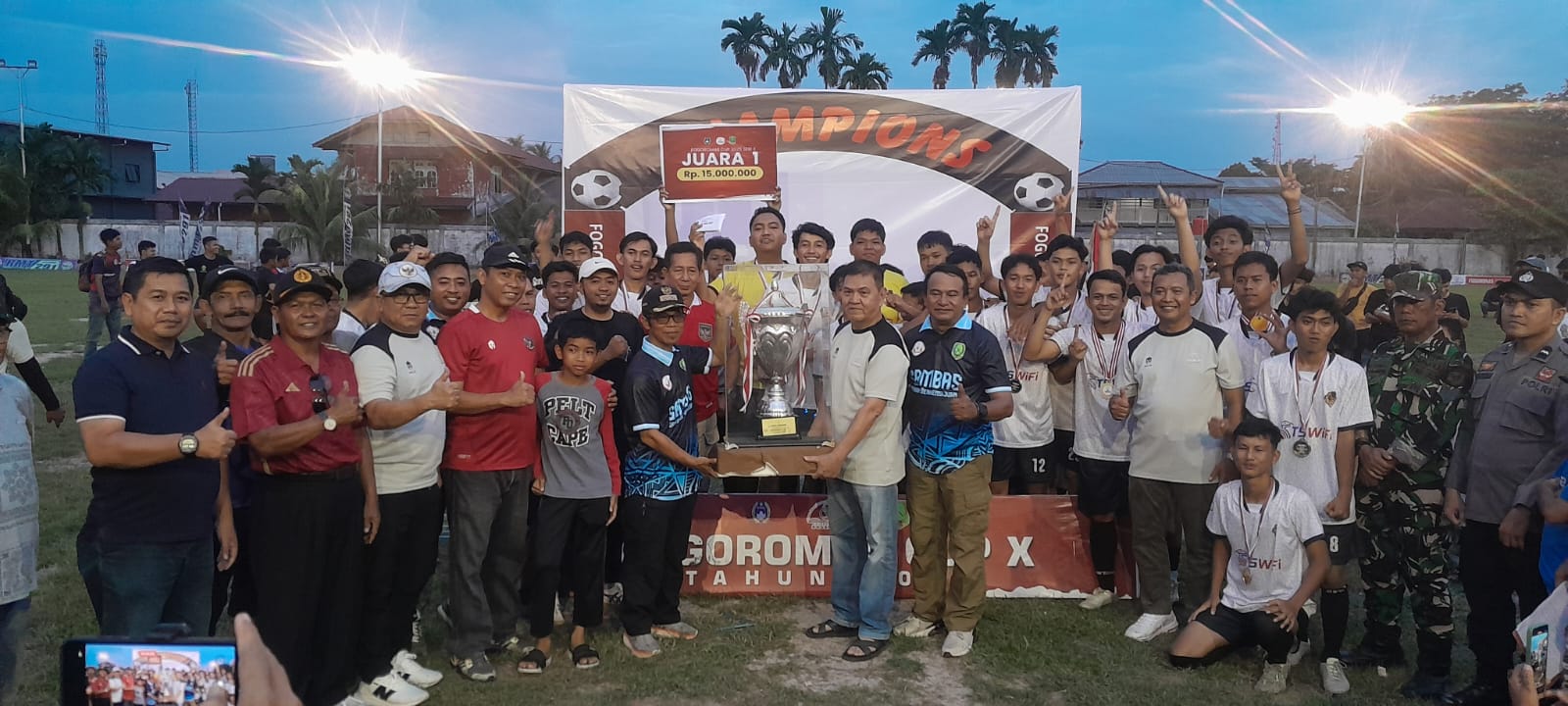 Ajang final Turnamen sepakbola Fogoromaa cup X digelar di Lapangan Gabsis berjalan sukses.