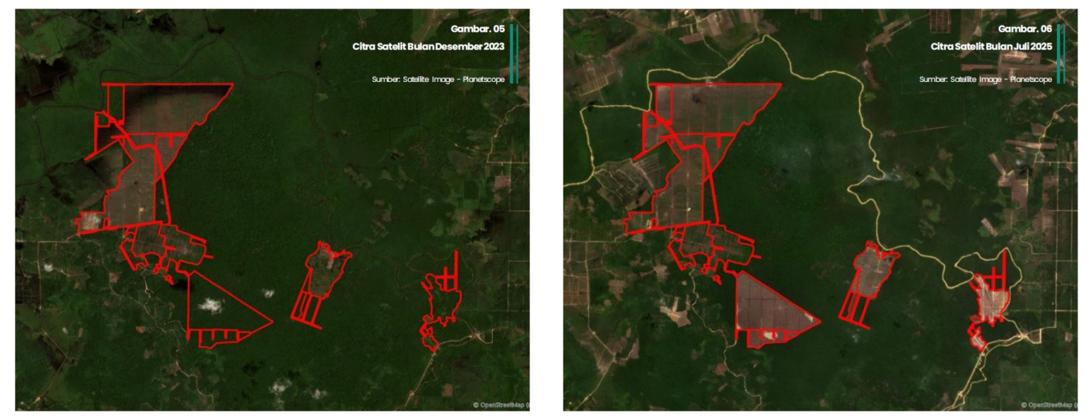 KONSESI: Tangkapan citra satelit tentang area konsesi di kawasan Mayasopa, Kota Singkawang, Kalimantan Barat.